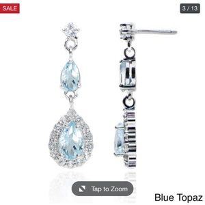 NWOT Blue Topaz Drop Earrings